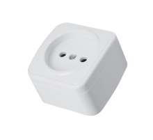 Розетка накладная 1-местная б/з Stekker, PST10-501-20, пластик АВS, 250В, 16А, IP20 Basic, белый 50074