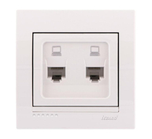 Розетка 2-ая компьютерная Lezard Deriy белая 702-0202-141