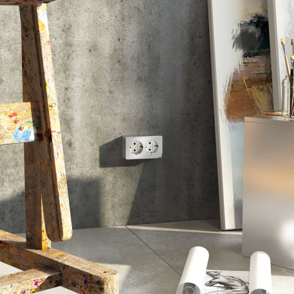 Розетка двойная с заземлением Werkel Gallant серебряный W5072106 4690389167188