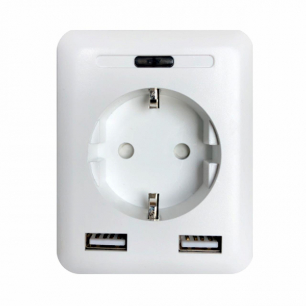 Розетка Wi-Fi 2К+З 2хUSB IMEX 16A белая SML-221 WH Розетка Wi-Fi 2К+З 2хUSB IMEX 16A белая SML-221 WH