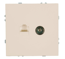 Розетка TV + компьютерная RJ-45 (механизм), Stekker Эмили, RST00-5106-08, кашемир, soft touch 49898