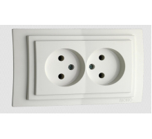 Розетка 2К двойная Mono Electric Despina/ Larissa 16A 250V винтовое подключение белый 500-001905-121