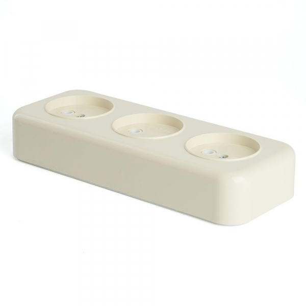 Розетка тройная 2P Stekker Брест слоновая кость PST16-50-20 49055 Розетка тройная 2P Stekker Брест слоновая кость PST16-50-20 49055
