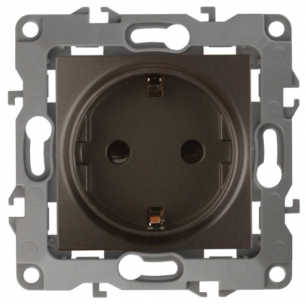 Розетка ЭРА 12 2P E Schuko со шторками 16A 250V 12-2102-13 Б0019324 Розетка ЭРА 12 2P E Schuko со шторками 16A 250V 12-2102-13 Б0019324
