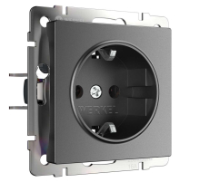 Розетка с заземлением Werkel графит W1171064 4690389194405