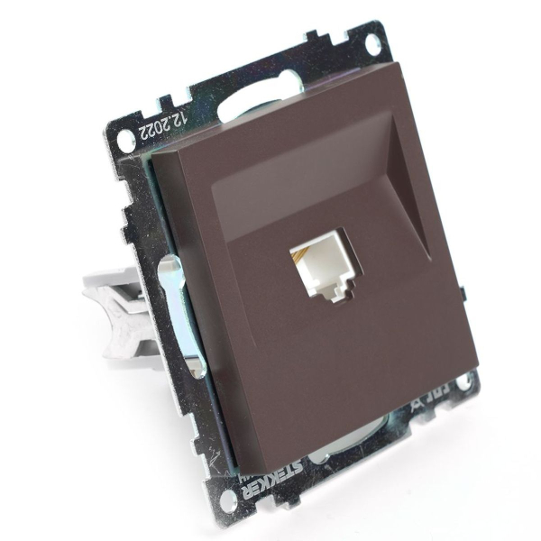 Розетка компьютерная RJ-45 Stekker Катрин шоколад GLS00-7107-04 49023
