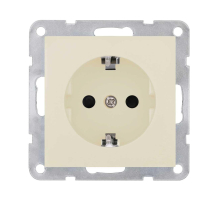 Розетка с з/к, со шторками LK Studio (бежевый матовый) LK80, 843202-1