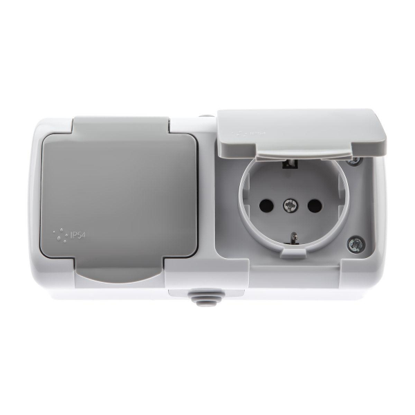 Розетка двойная ЭРА Intro Atlantic Schuko 2x2P+E 16A 250V с крышкой 5-204-03 Б0051061 Розетка двойная ЭРА Intro Atlantic Schuko 2x2P+E 16A 250V с крышкой 5-204-03 Б0051061