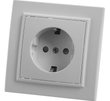 Розетка 1-местная с/з Stekker PST16-9010-01, 250В, 16А с защитной шторкой Эрна, белый 39050