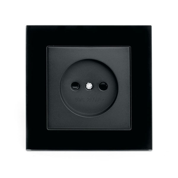 Розетка 2P Stekker Катрин со шторками черный GLS10-7009-05 39512