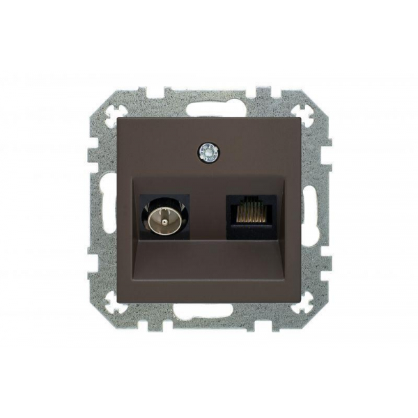 Розетка TV/RJ45 Liregus Retro коричневый омбре 29-034 Розетка TV/RJ45 Liregus Retro коричневый омбре 29-034
