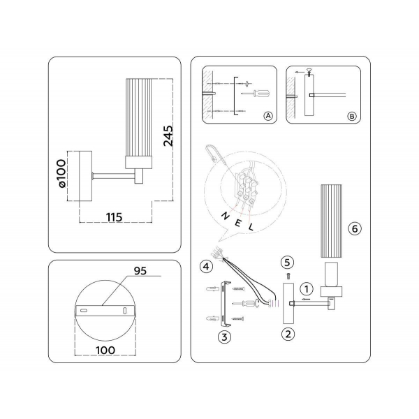 Бра Ambrella Light High Light Modern LH55164 Бра Ambrella Light High Light Modern LH55164