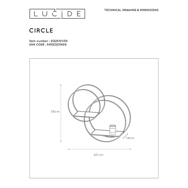 Бра Lucide Circle 21225/01/30