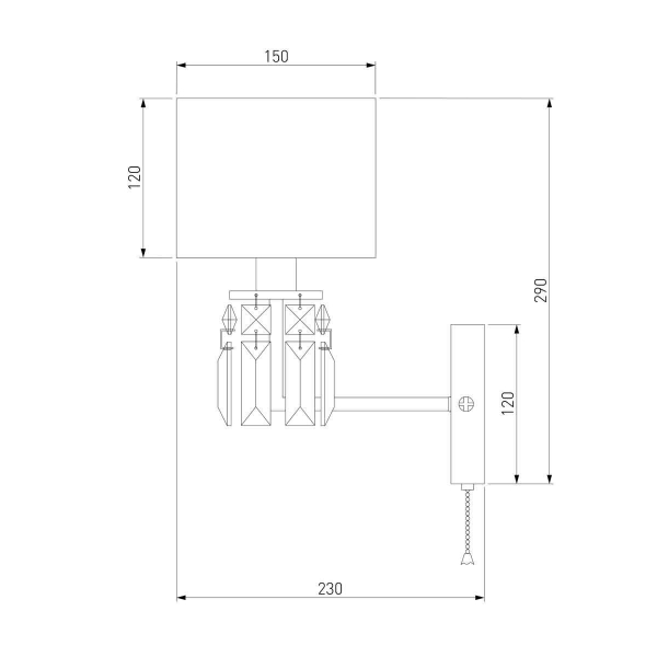 Бра Eurosvet Zaffiro 10099/1 хром Бра Eurosvet Zaffiro 10099/1 хром