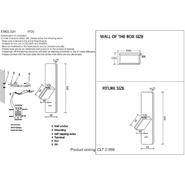 Бра Crystal Lux CLT 216W BL Бра Crystal Lux CLT 216W BL