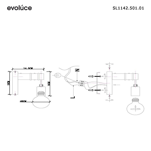 Бра Evoluce Bagetti SL1142.501.01