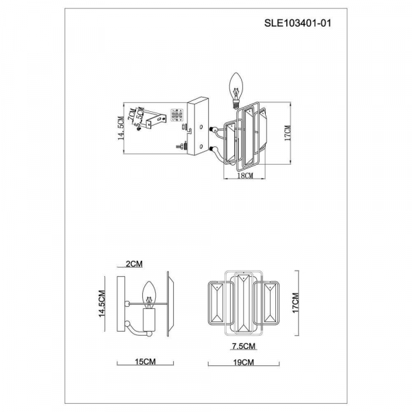 Бра Evoluce Giano SLE103401-01 Бра Evoluce Giano SLE103401-01