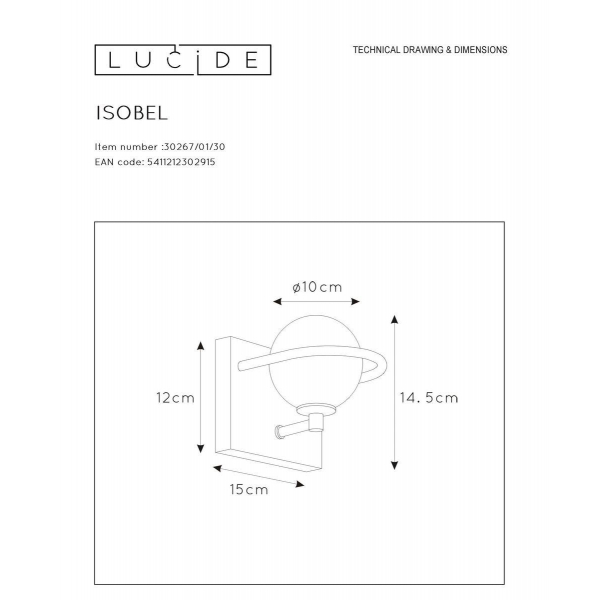 Бра Lucide Isobel 30267/01/30 Бра Lucide Isobel 30267/01/30
