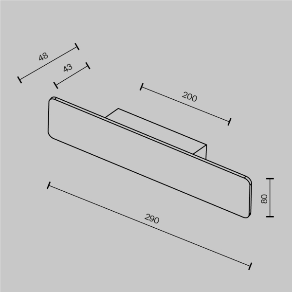 Бра Maytoni Technical C80WL-10W3K-B