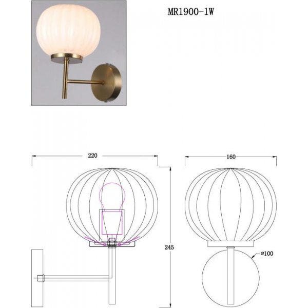 Бра MyFar Eliza MR1900-1W Бра MyFar Eliza MR1900-1W