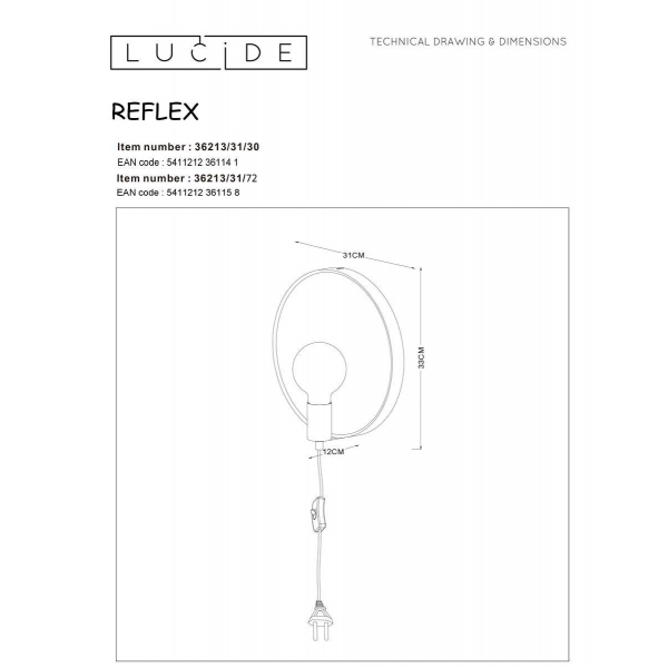 Бра Lucide Reflex 36213/31/72 Бра Lucide Reflex 36213/31/72