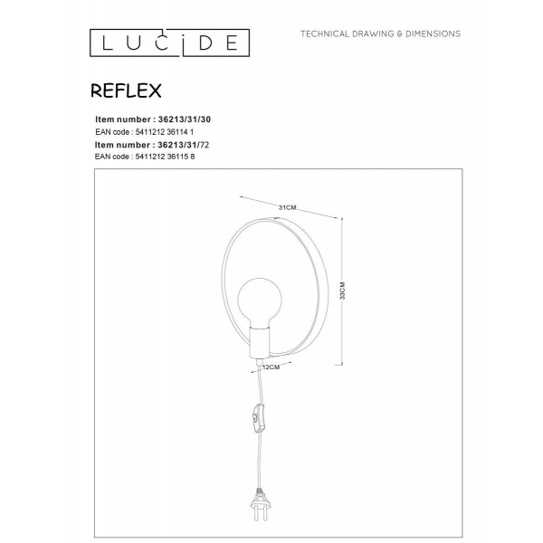 Бра Lucide Reflex 36213/31/30