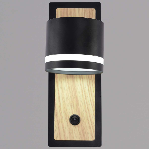 Бра Reluce 22540-0.2-01 BK+WOOD