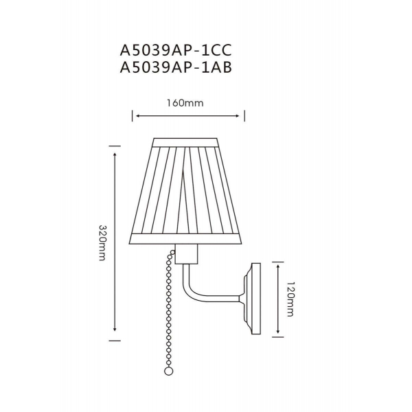Бра Arte Lamp Marriot A5039AP-1CC Бра Arte Lamp Marriot A5039AP-1CC