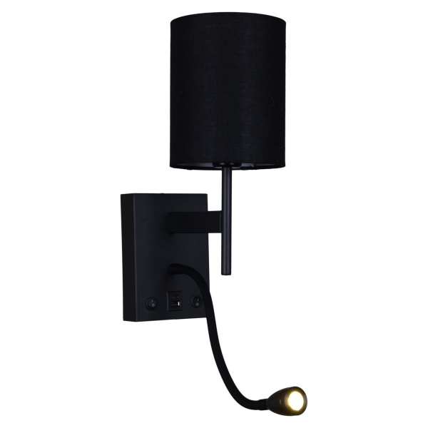 Бра Reluce 86210-9.2-001KT LED3W+E14 BK Бра Reluce 86210-9.2-001KT LED3W+E14 BK