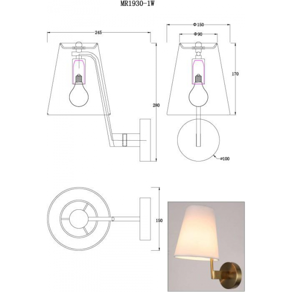Бра MyFar Aurora MR1930-1W Бра MyFar Aurora MR1930-1W
