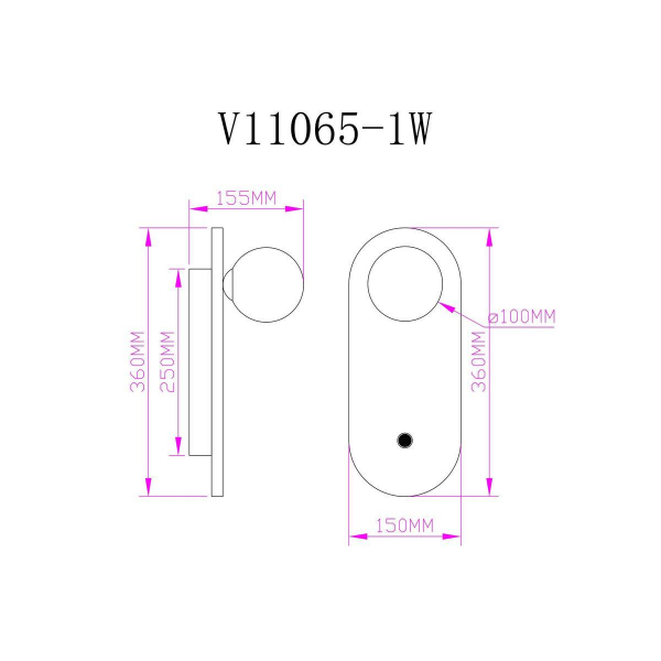 Бра Moderli Cavity V11065-1W Бра Moderli Cavity V11065-1W