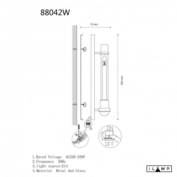 Бра iLamp Thor 88042W BR Бра iLamp Thor 88042W BR