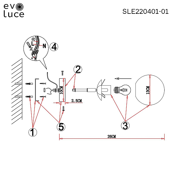 Бра Evoluce FORLI SLE220401-01