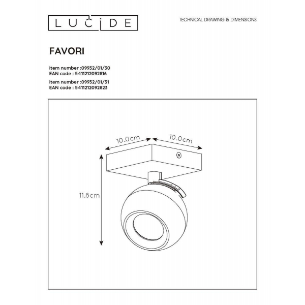 Спот Lucide Favori 09932/01/30 Спот Lucide Favori 09932/01/30