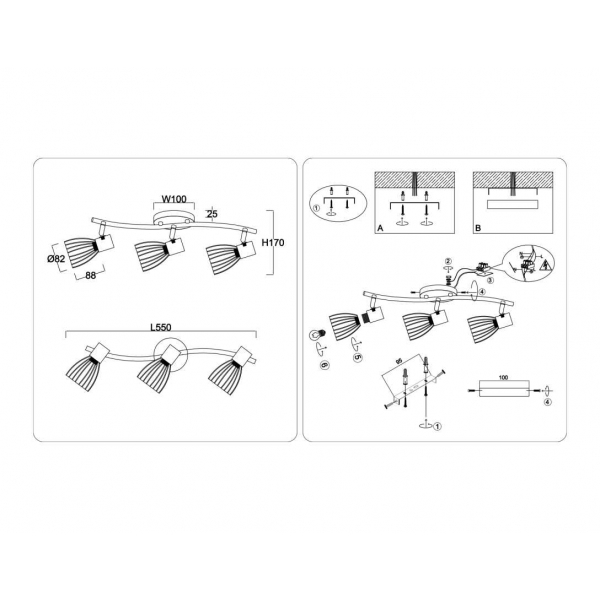 Настенно-потолочный спот Ambrella light TRADITIONAL TR8661 Настенно-потолочный спот Ambrella light TRADITIONAL TR8661