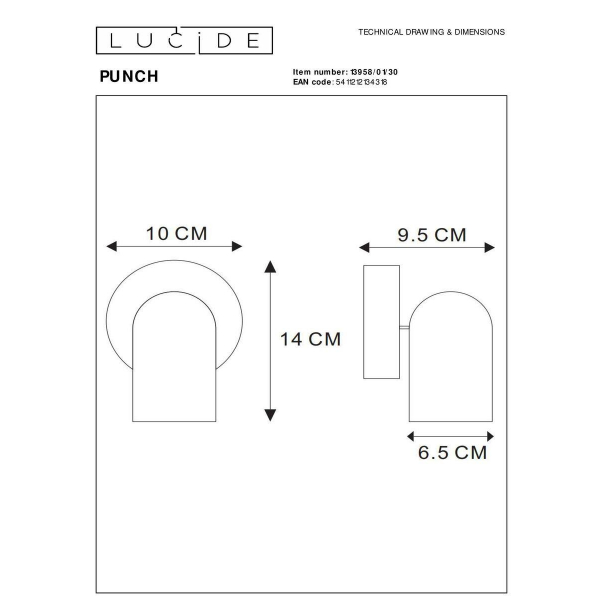 Спот Lucide Punch 13958/01/30 Спот Lucide Punch 13958/01/30