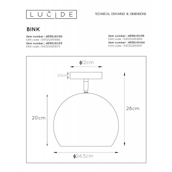 Спот Lucide Bink 45150/01/30 Спот Lucide Bink 45150/01/30