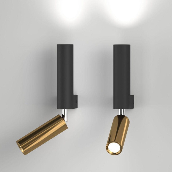 Светодиодный спот Eurosvet Pitch 40020/1 Led черный/латунь Светодиодный спот Eurosvet Pitch 40020/1 Led черный/латунь