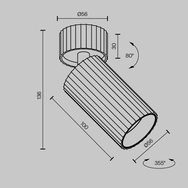 Спот Maytoni Technical Calipso C108CL-01-GU10-B