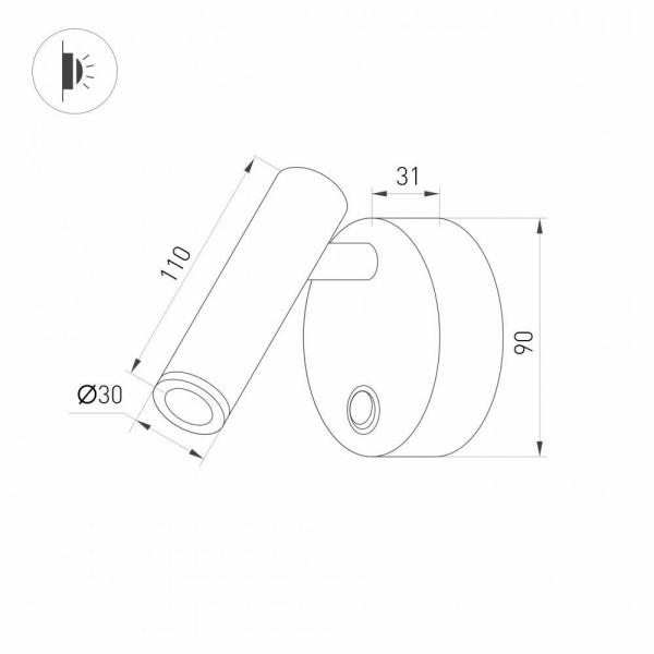 Светодиодный спот Arlight SP-Bed-R90-3W Warm3000 031393 Светодиодный спот Arlight SP-Bed-R90-3W Warm3000 031393