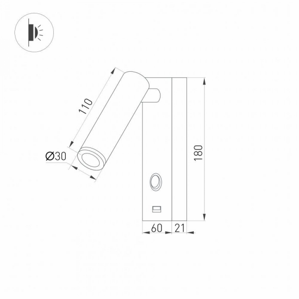 Светодиодный спот Arlight SP-Bed-Charge-S60x125-3W Warm3000 031394 Светодиодный спот Arlight SP-Bed-Charge-S60x125-3W Warm3000 031394