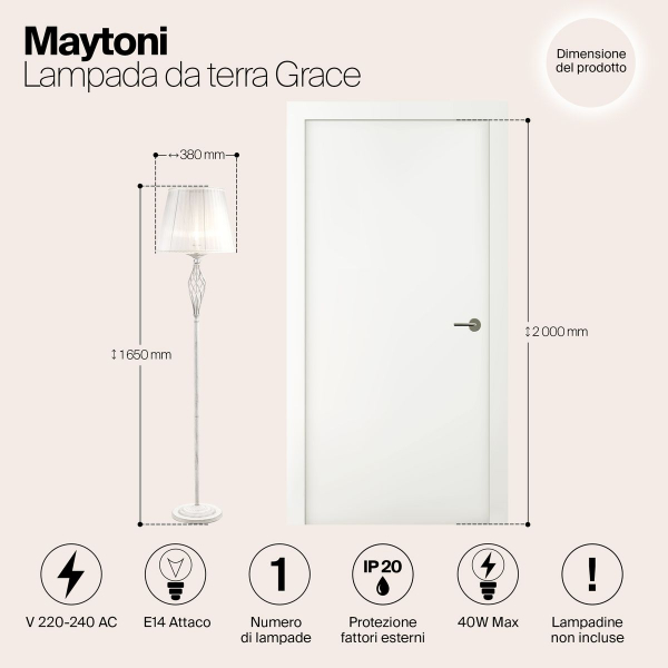 Торшер Maytoni Grace ARM247-11-G Торшер Maytoni Grace ARM247-11-G