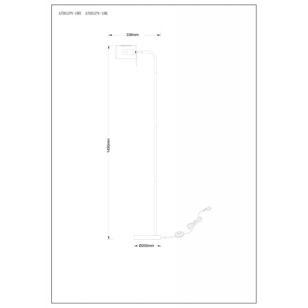 Торшер Arte Lamp Sebastian A7051PN-1BK Торшер Arte Lamp Sebastian A7051PN-1BK