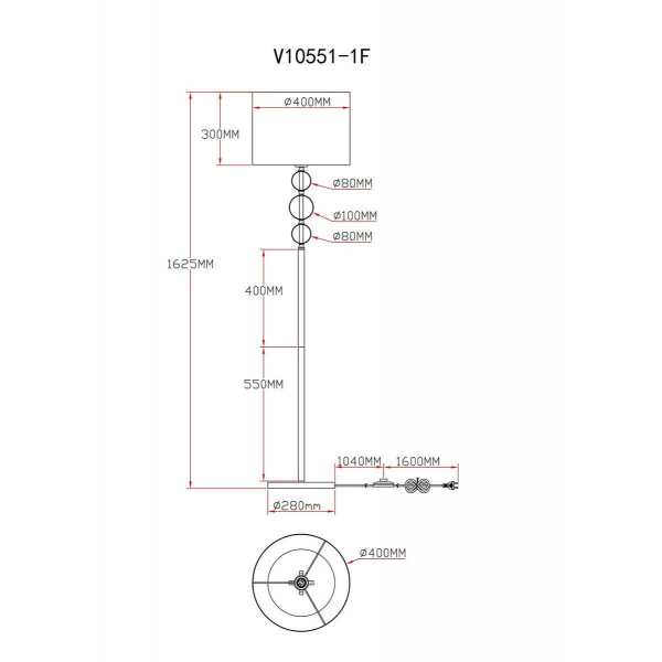 Торшер Moderli Brulee V10551-1F Торшер Moderli Brulee V10551-1F