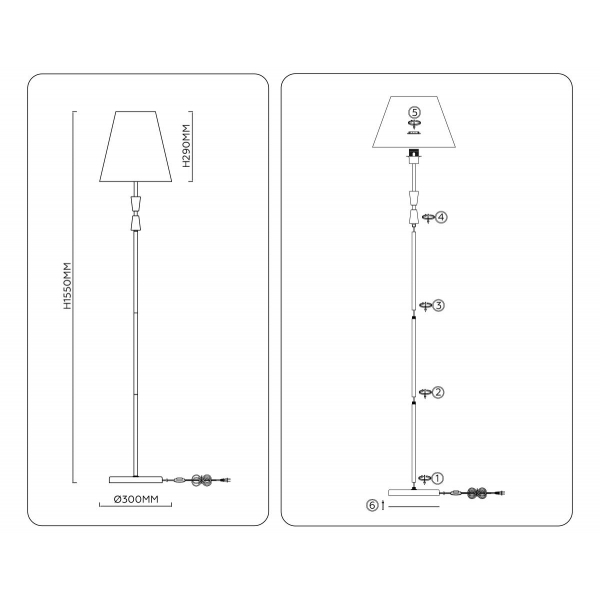 Торшер Ambrella light High light LH75059 Торшер Ambrella light High light LH75059