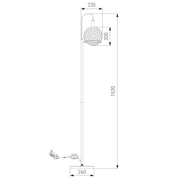 Торшер Eurosvet Gemini 80492/1 черный Торшер Eurosvet Gemini 80492/1 черный