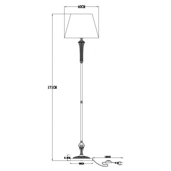Торшер Arte Lamp Gracie A7301PN-1PB Торшер Arte Lamp Gracie A7301PN-1PB