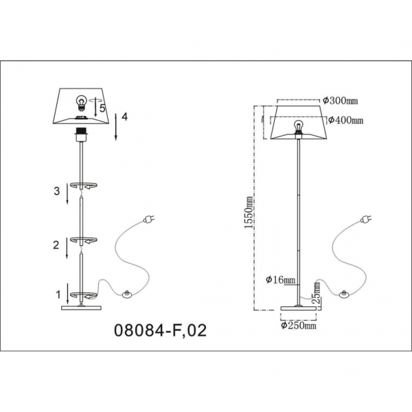 Торшер Kink Light Верто 08084-F,02