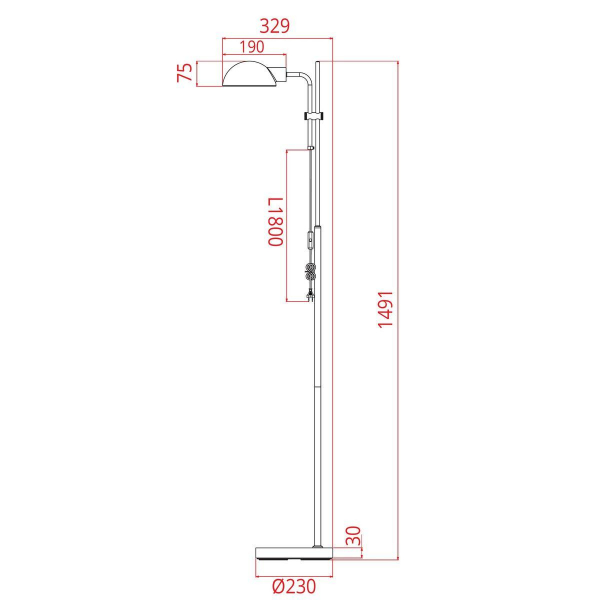 Торшер Arte Lamp Zetta A7055PN-1BK Торшер Arte Lamp Zetta A7055PN-1BK