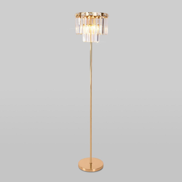 Торшер Eurosvet Elegante 01137/3 золото/прозрачный хрусталь Strotskis Торшер Eurosvet Elegante 01137/3 золото/прозрачный хрусталь Strotskis